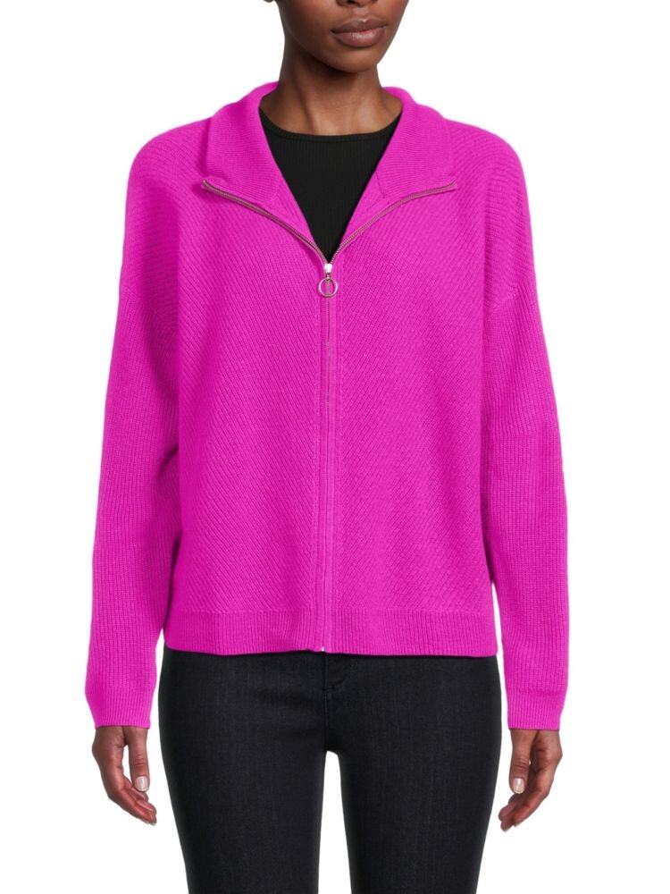 

Кашемировый свитер с молнией спереди Filoro, цвет Bright Pink