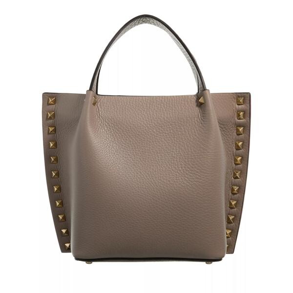 

Сумка-тоут small tote rockstud Valentino Garavani, коричневый