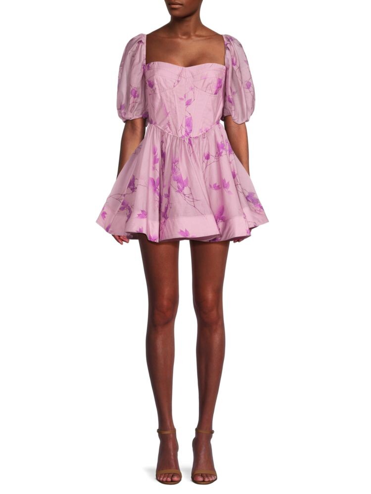 

Корсетное мини-платье Kiah с цветочным принтом Bardot, цвет Violet Floral