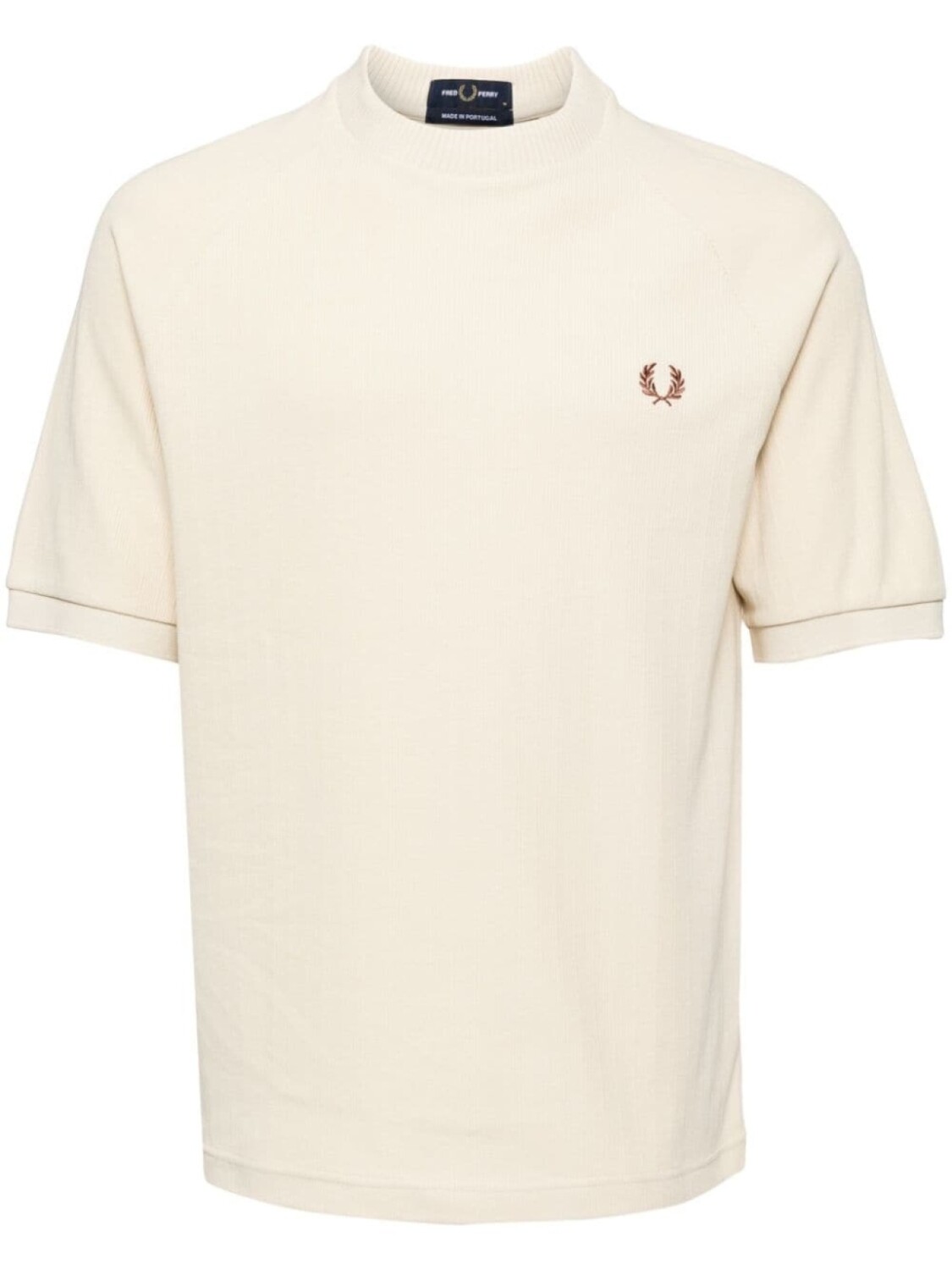 

Fred Perry футболка в рубчик с рукавами реглан, нейтральный цвет