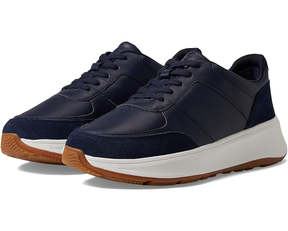 Кроссовки FitFlop F-Mode Leather/Suede Flatform Sneakers, цвет Midnight Navy цена и фото