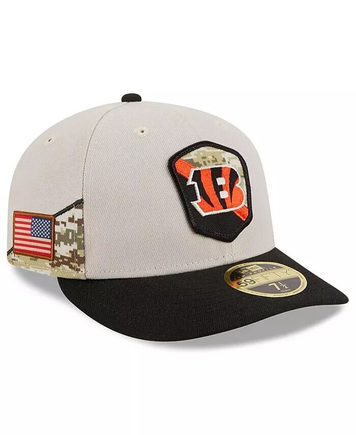 

Мужская шляпа Stone, черная Cincinnati Bengals 2023 Salute To Service Low Profile 59FIFTY New Era, серый