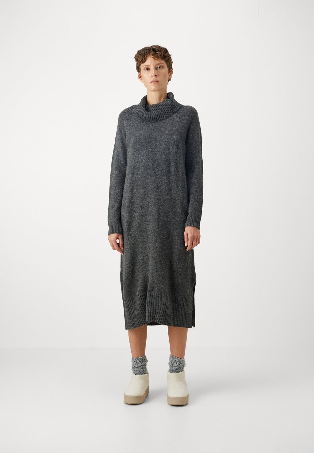 Платье ONLY ONLBRANDIE ROLLNECK DRESS, цвет dark grey melange