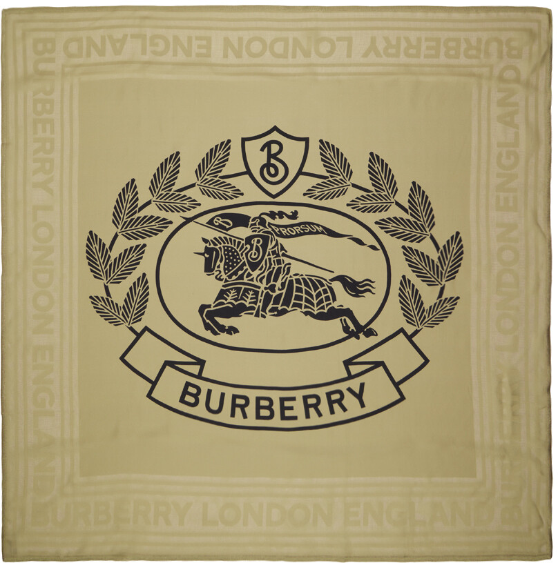 

Архив бежевого жаккардового шарфа Burberry