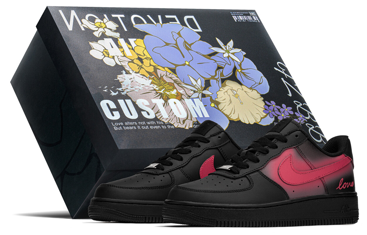 

Кроссовки Nike Air Force 1 Skateboarding Shoes Unisex Low-top Black/Red, черный