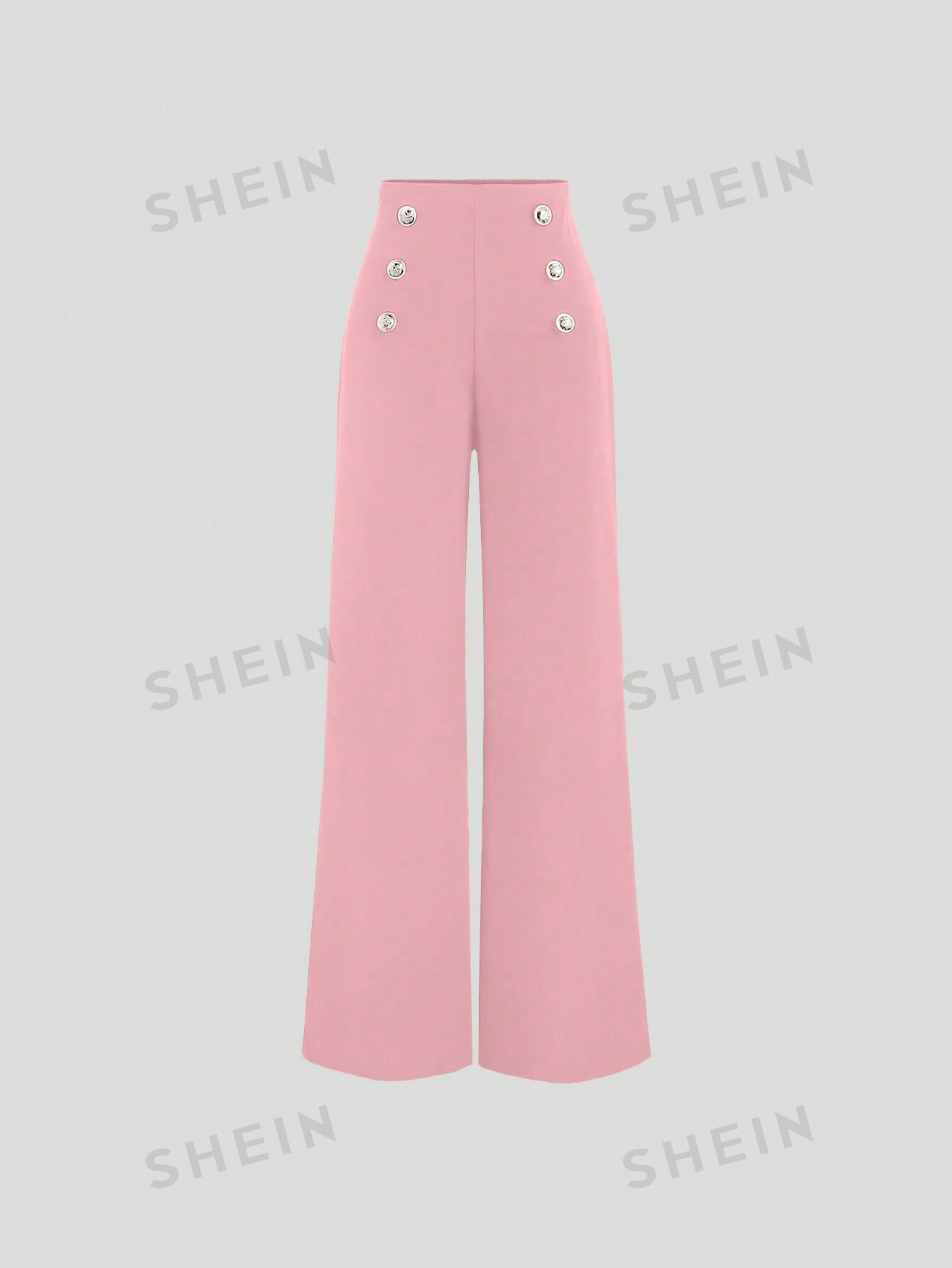 цена SHEIN MOD женские прямые брюки на пуговицах, розовый