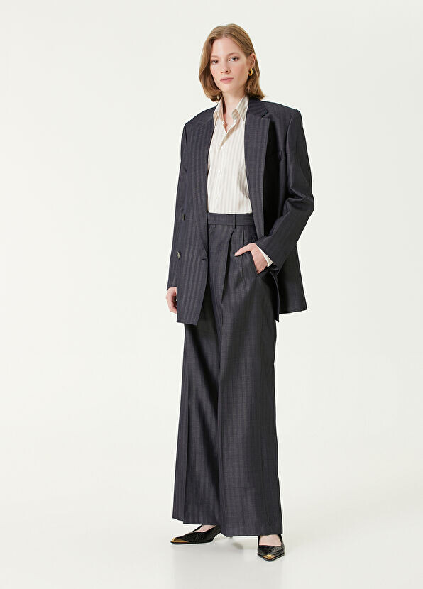 

Полосатые шерстяные брюки Etro, синий