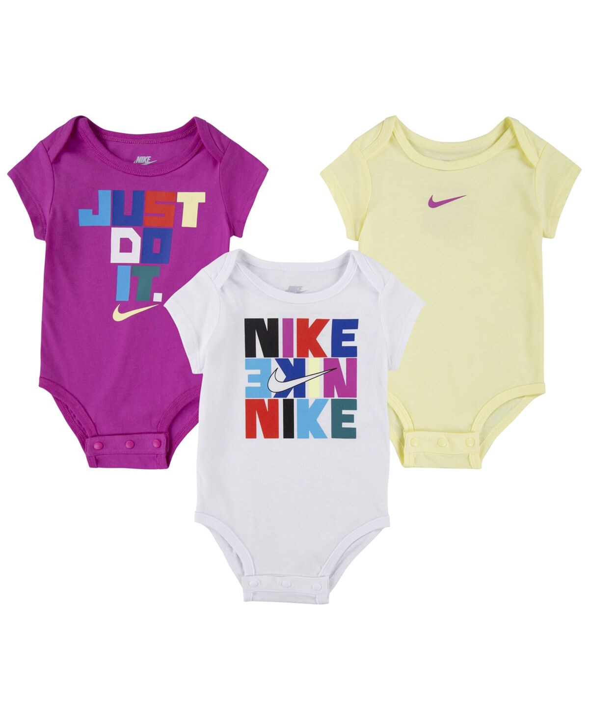 

Боди с короткими рукавами для маленьких девочек, комплект из 3 предметов Nike