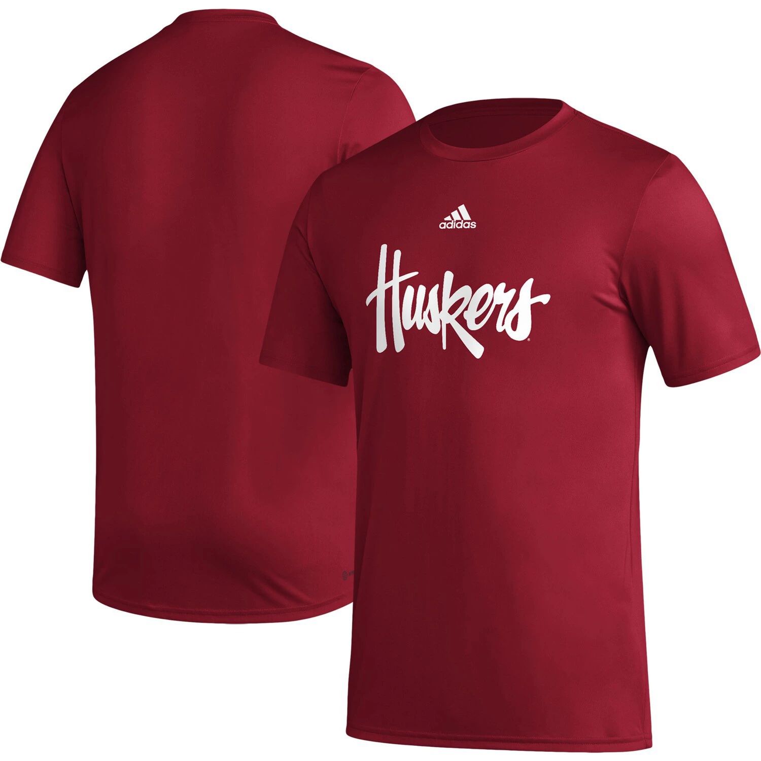 Мужская футболка adidas Scarlet Nebraska Huskers Basics Secondary Pre-Game AEROREADY