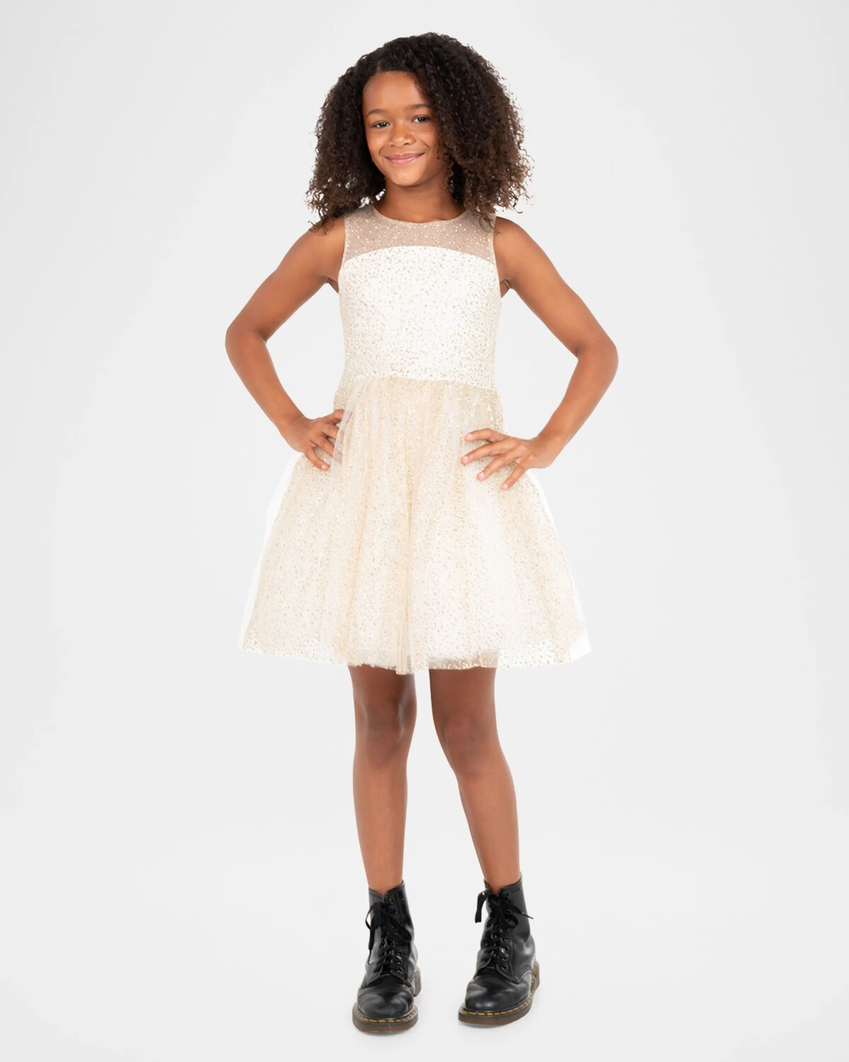 

Платье Sabrina Sparkly Metallic для девочек, размер 7–16 Zoe, золотой