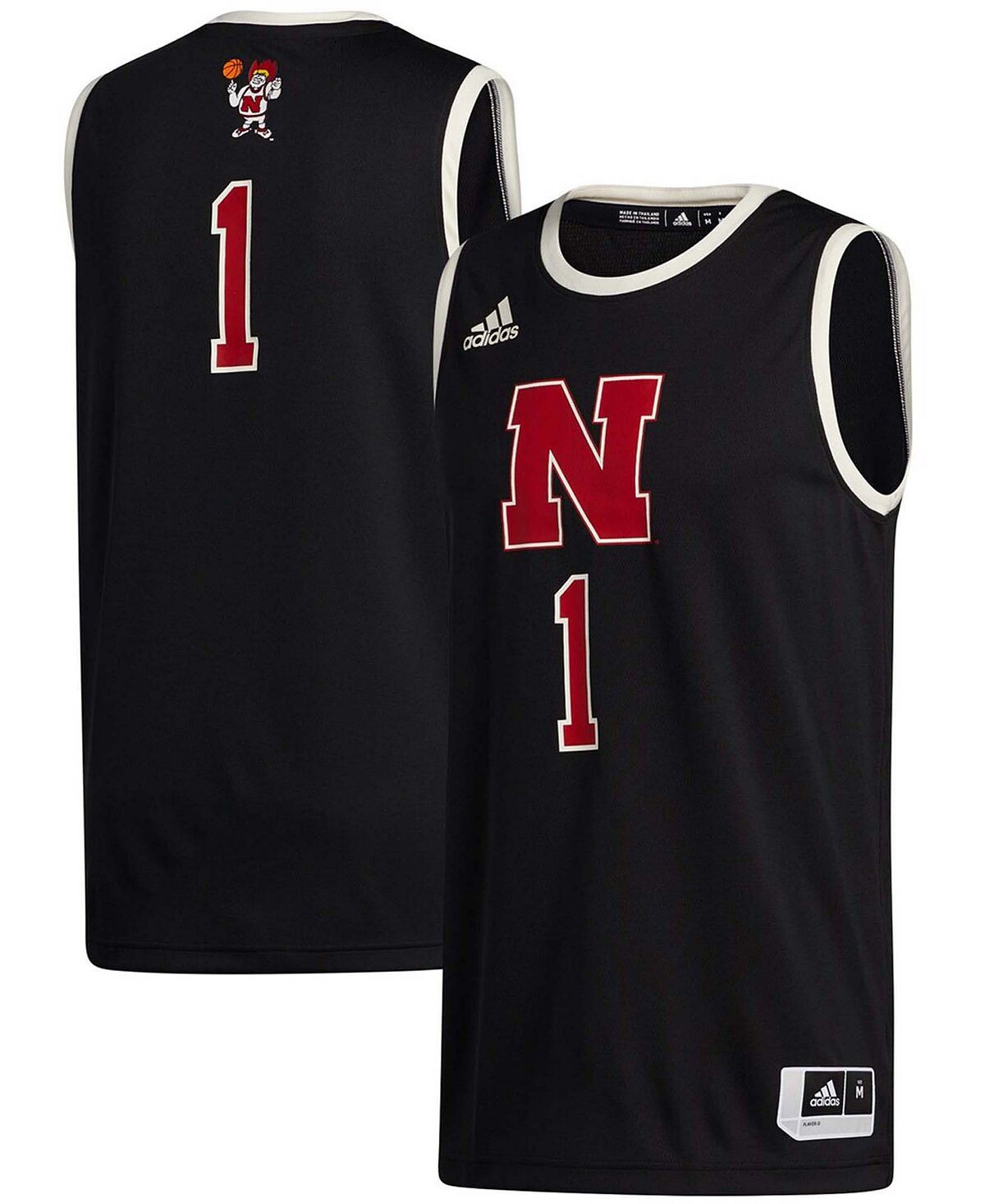 

Мужская черная майка №1 Nebraska Huskers Swingman adidas