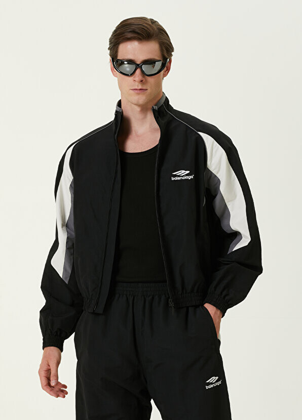 

Черное пальто с логотипом Balenciaga, Черный