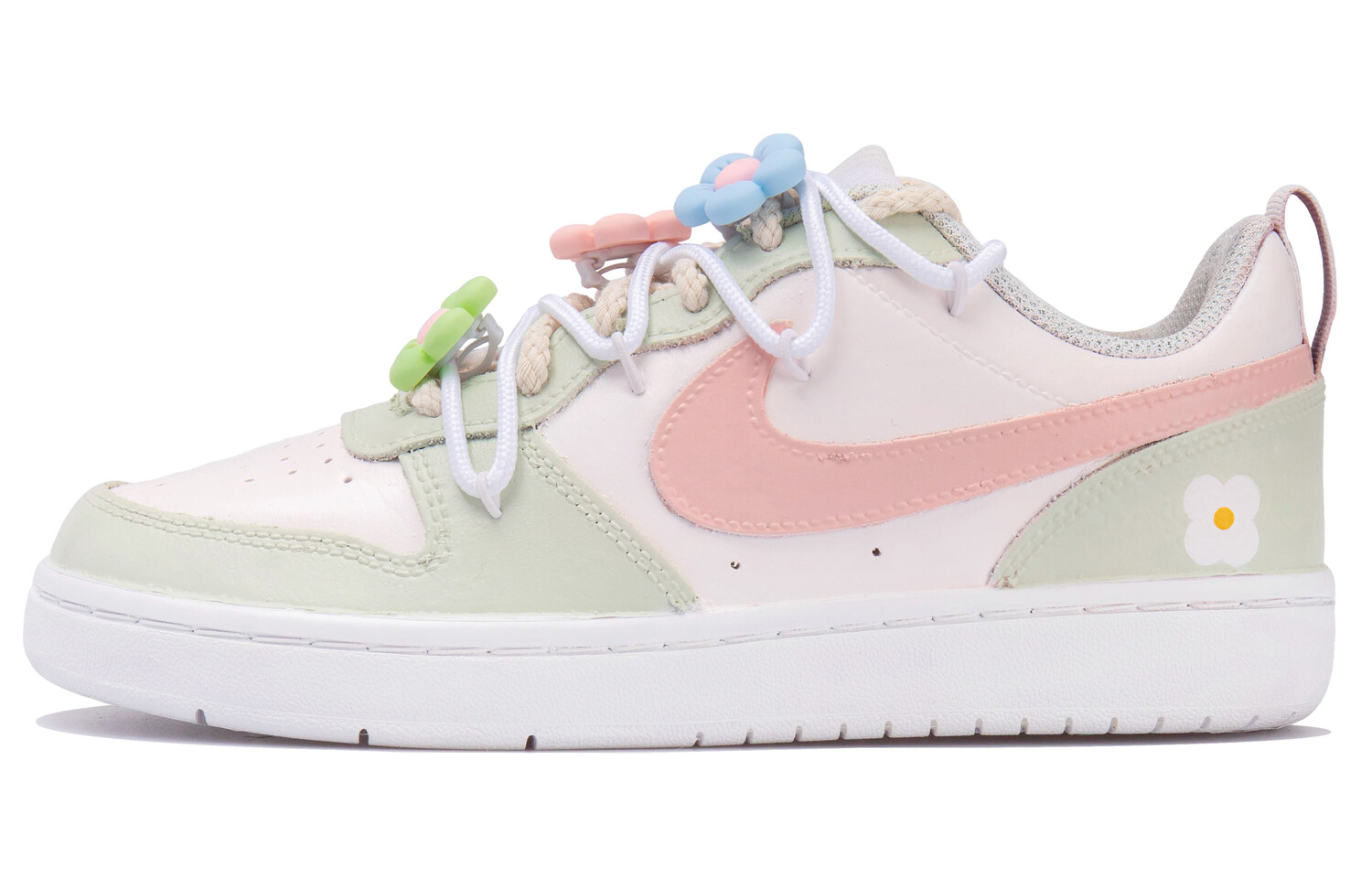 

Кроссовки Nike Court Borough Skateboarding Shoes Women's Low-top White/green/pink, зеленый