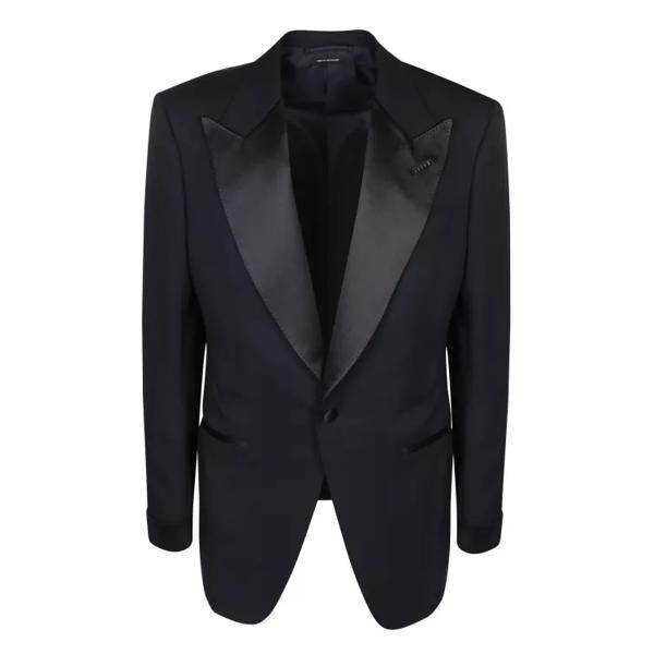 

Куртка wool smoking single-breasted blazer Tom Ford, черный