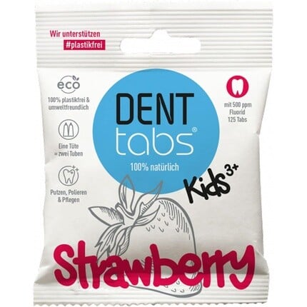 

Таблетки для зубной щетки Kids Strawberry, 125 таблеток, Denttabs