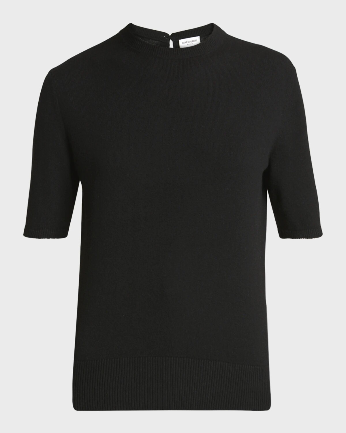 

Шерстяной свитер с короткими рукавами Saint Laurent, цвет Noir