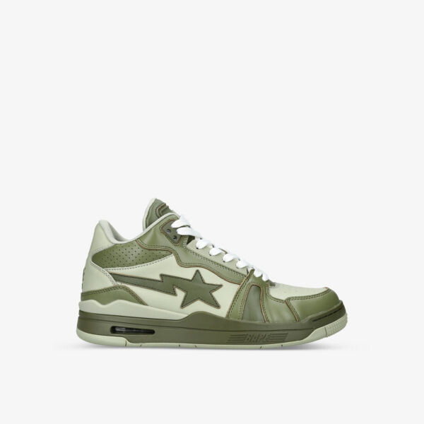 

Кожаные кроссовки средней высоты BAPE STA M1 A Bathing Ape, хаки