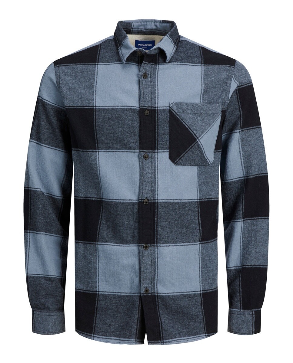 

Мужская рубашка в клетку Jack & Jones, темно-синий