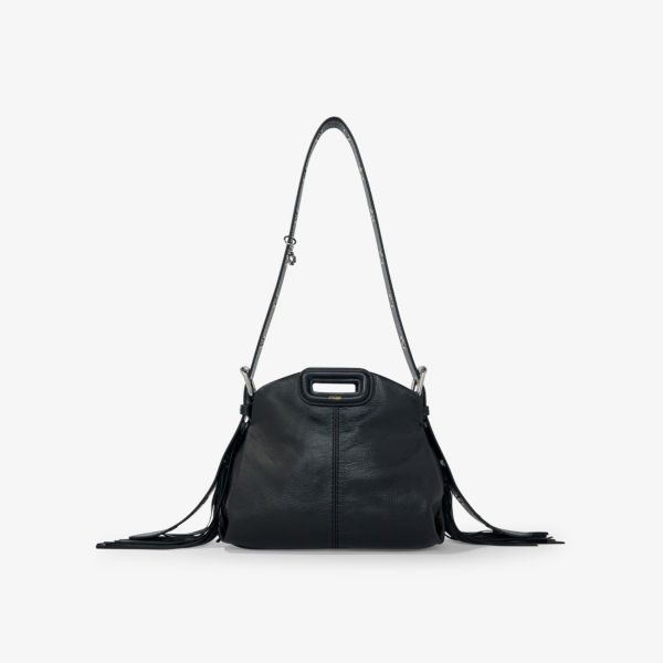 Кожаная сумка через плечо miss mini me Maje, цвет noir / gris