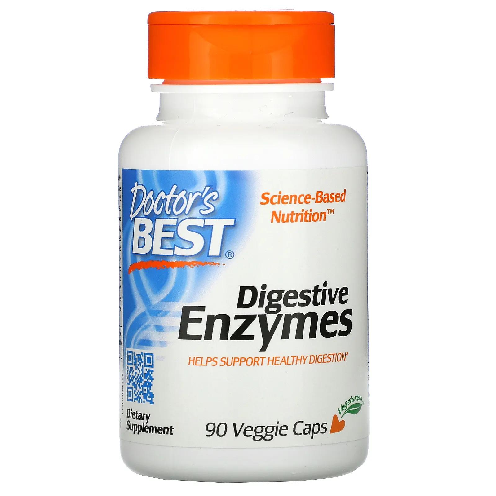 Doctor's Best Пищеварительные ферменты полностью растительного происхождения (Best Digestive Enzymes — All Vegetarian) 90 растительных капсул цена и фото