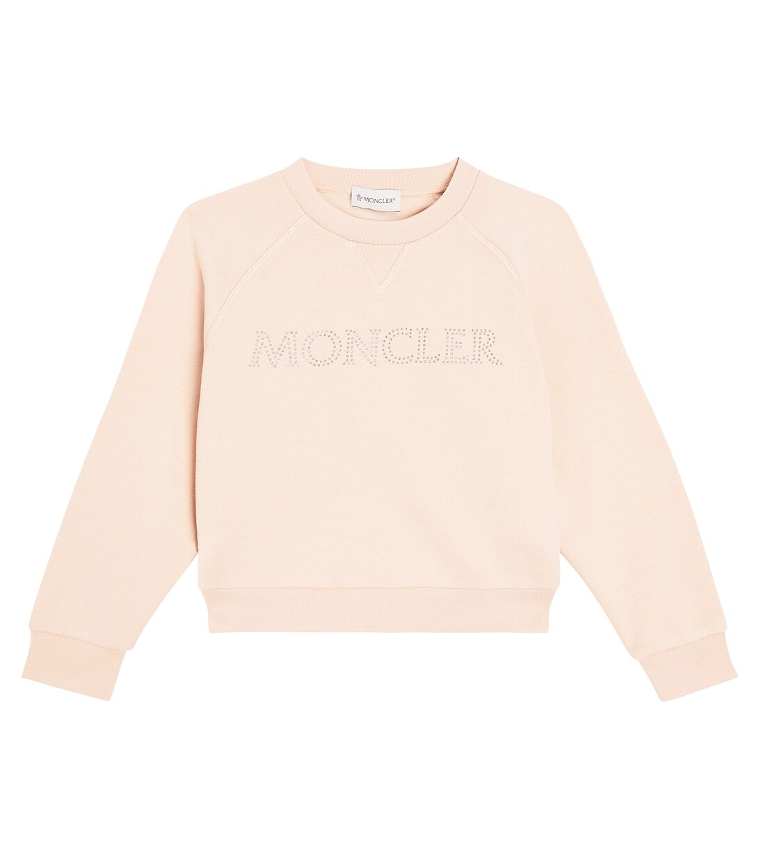 

Толстовка из джерси с декорированным логотипом Moncler Enfant, розовый