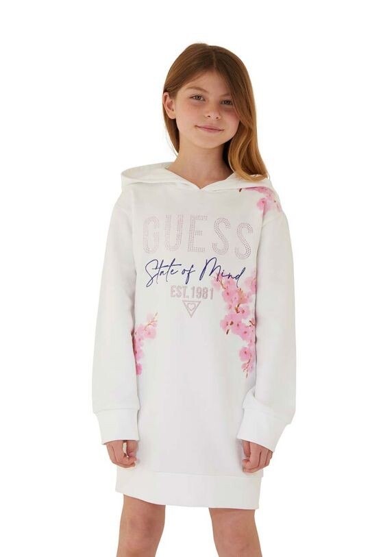 

Guess Детское хлопковое платье, белый