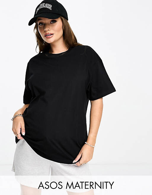 

Черная футболка оверсайз ASOS DESIGN Maternity, Черный