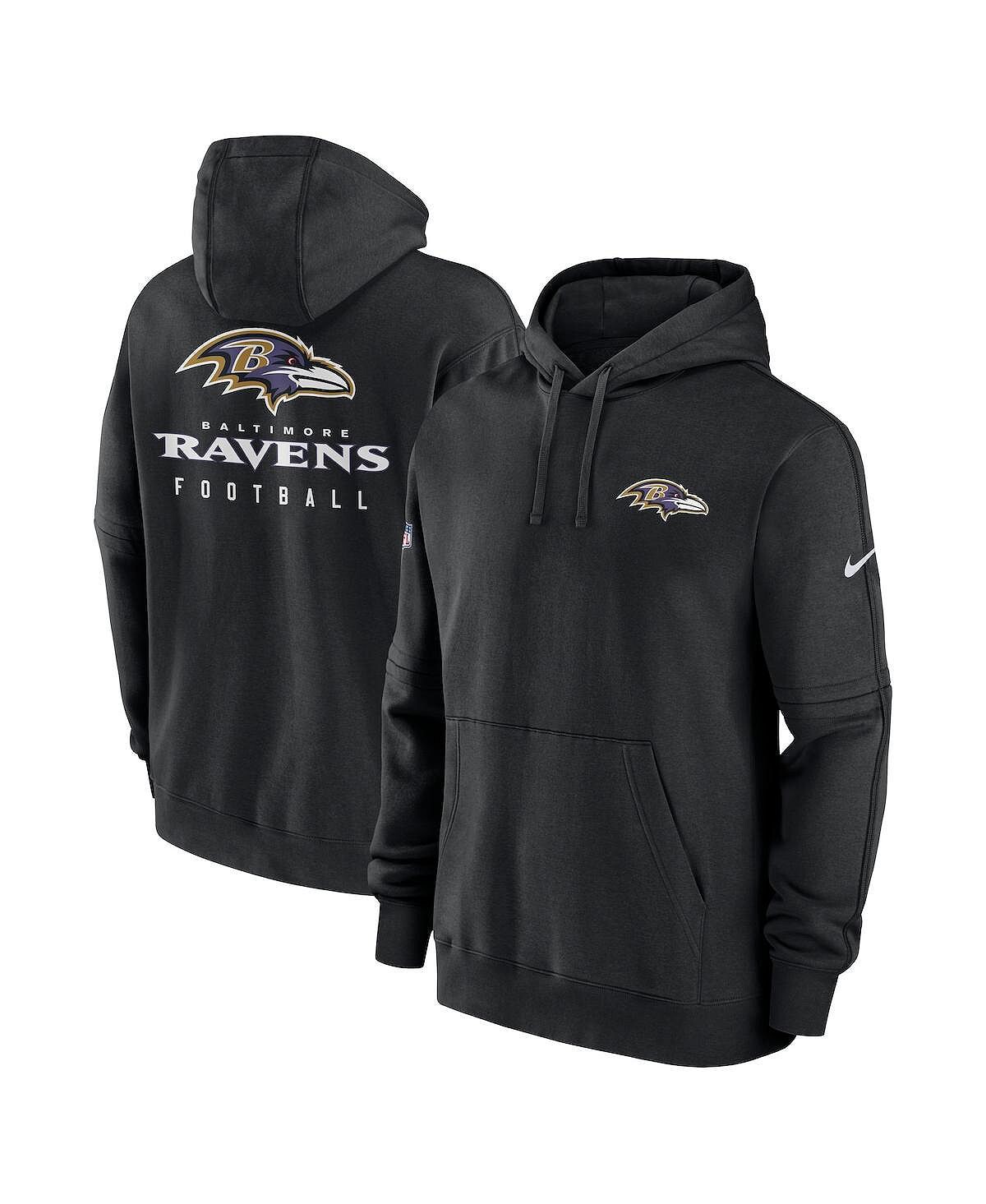 

Мужской черный флисовый пуловер с капюшоном Baltimore Ravens Sideline Club Nike