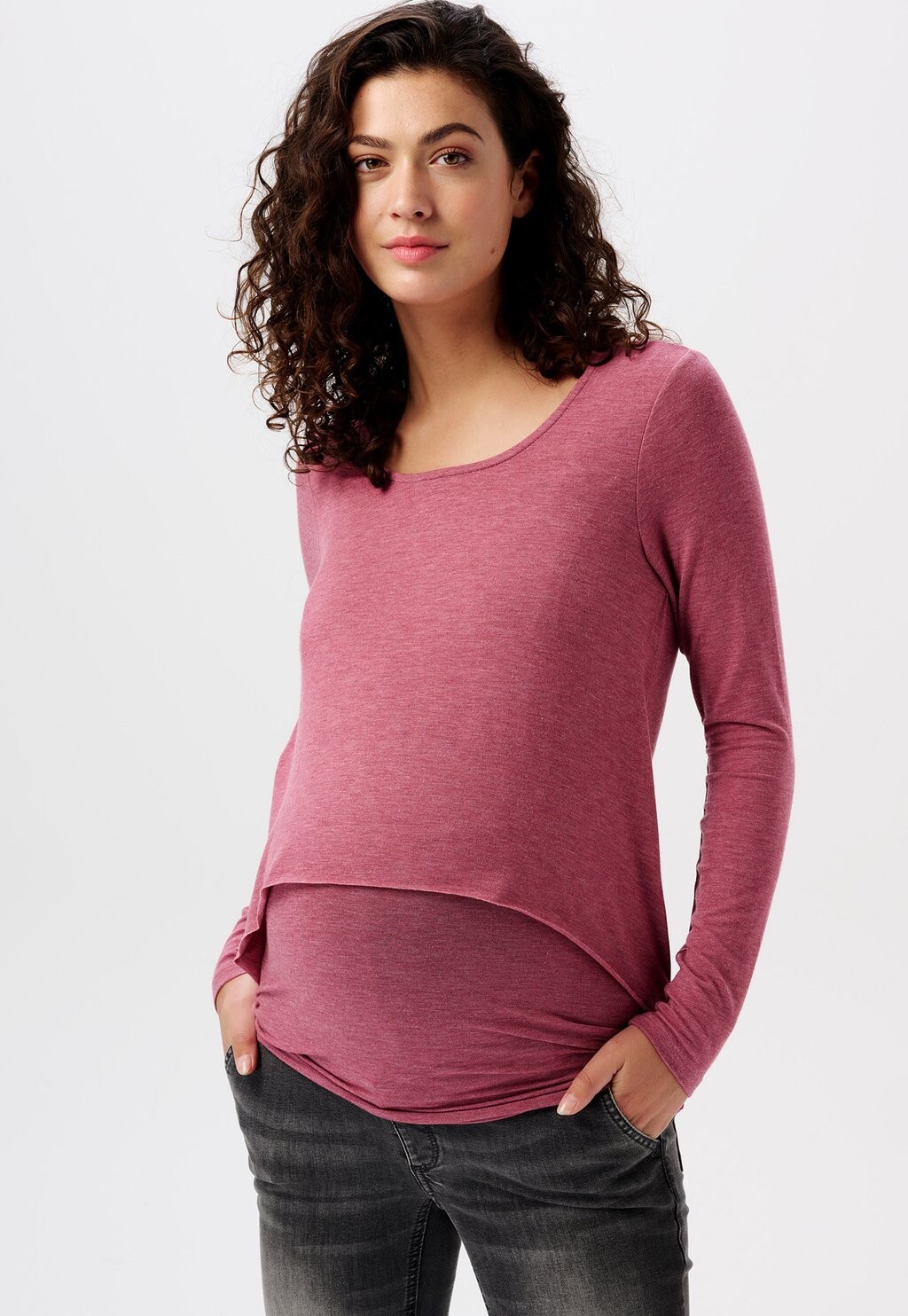 

Футболка с длинным рукавом Maternity Still Esprit, цвет dark old pink