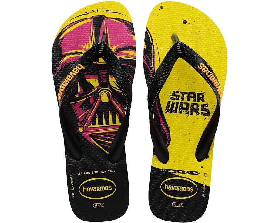 Сандалии Havaianas Star Wars Flip Flop Sandal, цвет Black/Pop Yellow