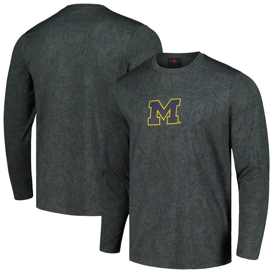 

Футболка с длинным рукавом Jordan Brand Michigan Wolverines, угольный