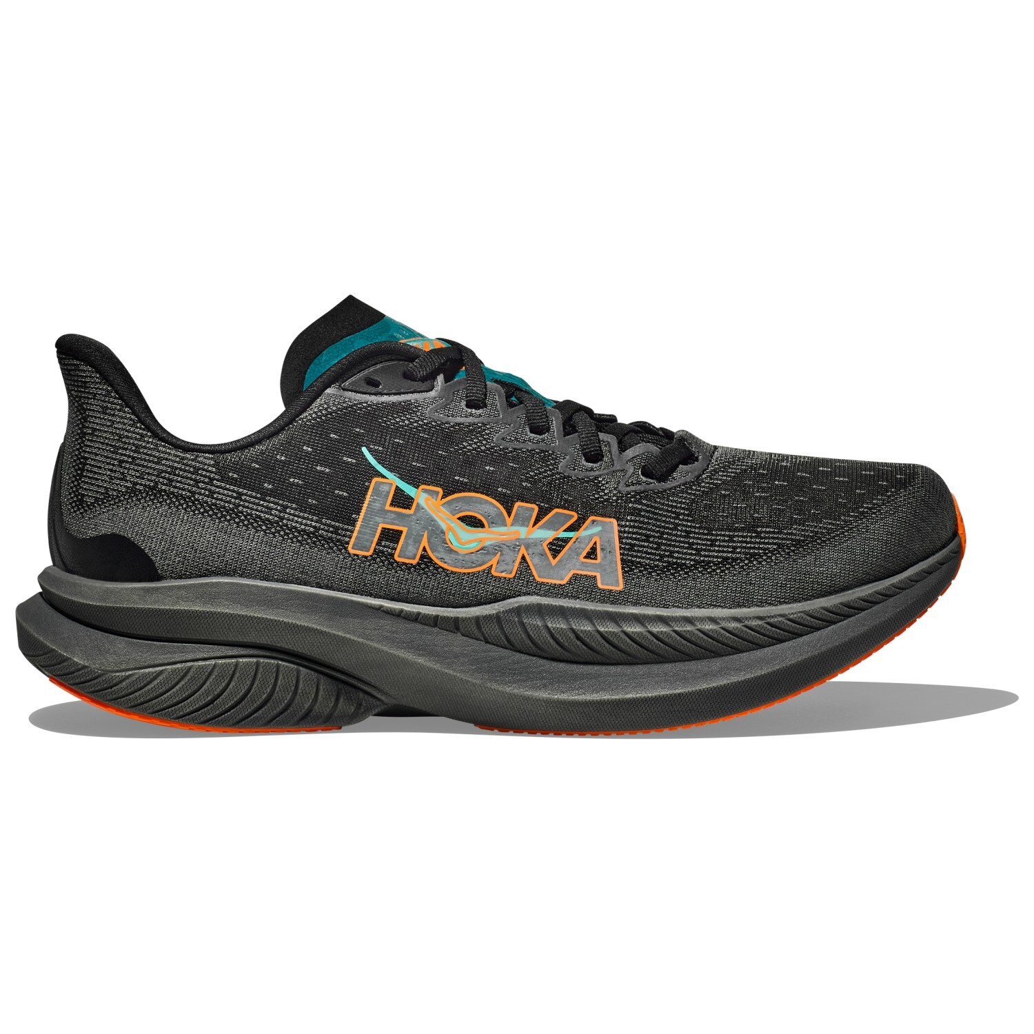 

Кроссовки Hoka Mach 6, цвет Black/Electric Tangerine