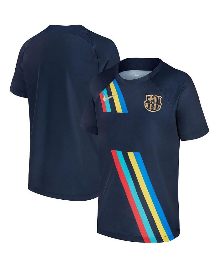 

Предматчевый топ с регланами Big Boys Navy Barcelona 2022 Nike, синий