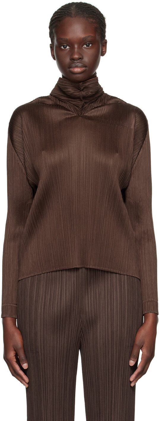 

Блузка Pleats Please Issey Miyake в коричневых цветах месяца, сентябрь