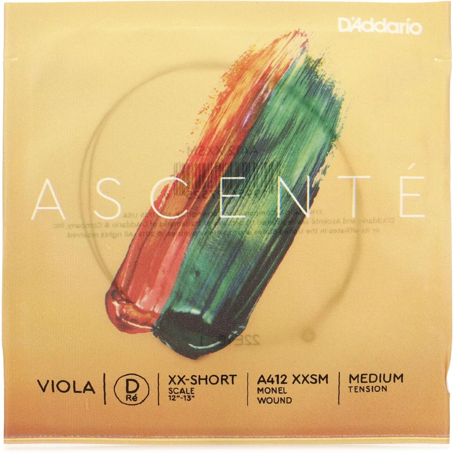 

D'Addario A412 XXSM Ascente Viola D Струна D — очень-очень короткая мензура, среднее натяжение