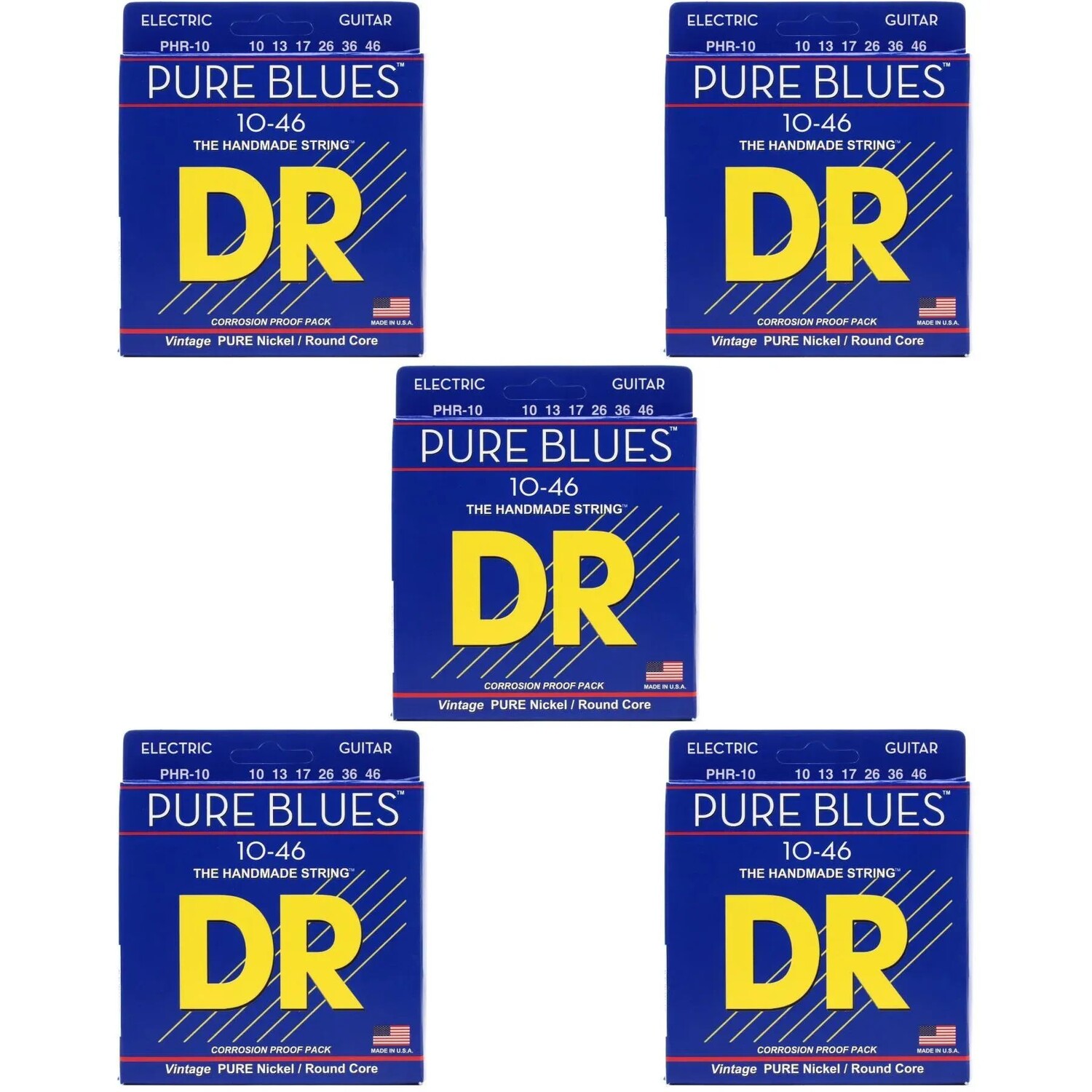 

Струны для электрогитары DR Strings PHR-10 Pure Blues из чистого никеля — .010–.046, средние (5 шт.)