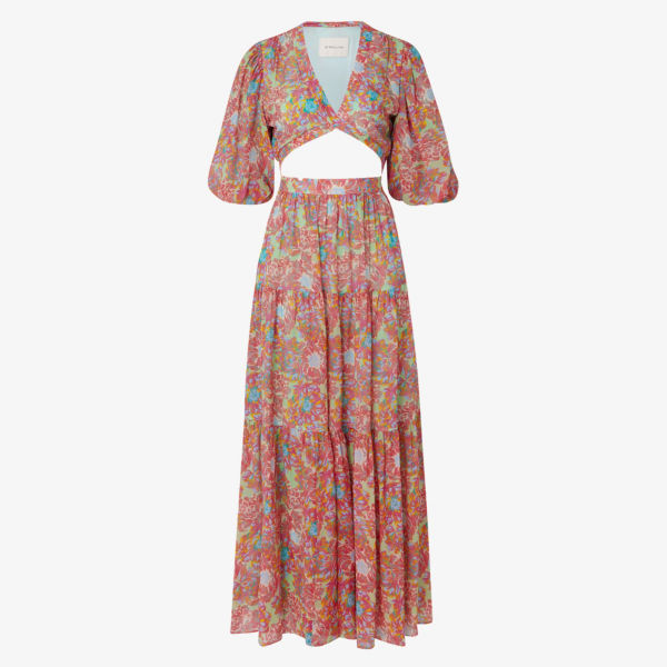Тканое платье макси Sienna с вырезами By Malina, цвет peony