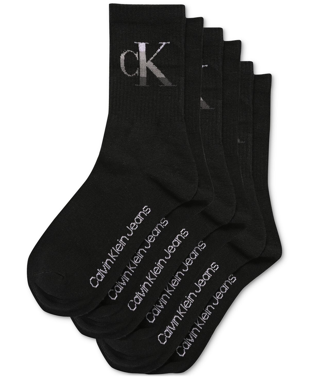 

Женские 3 шт. Носки с монограммой Calvin Klein, черный