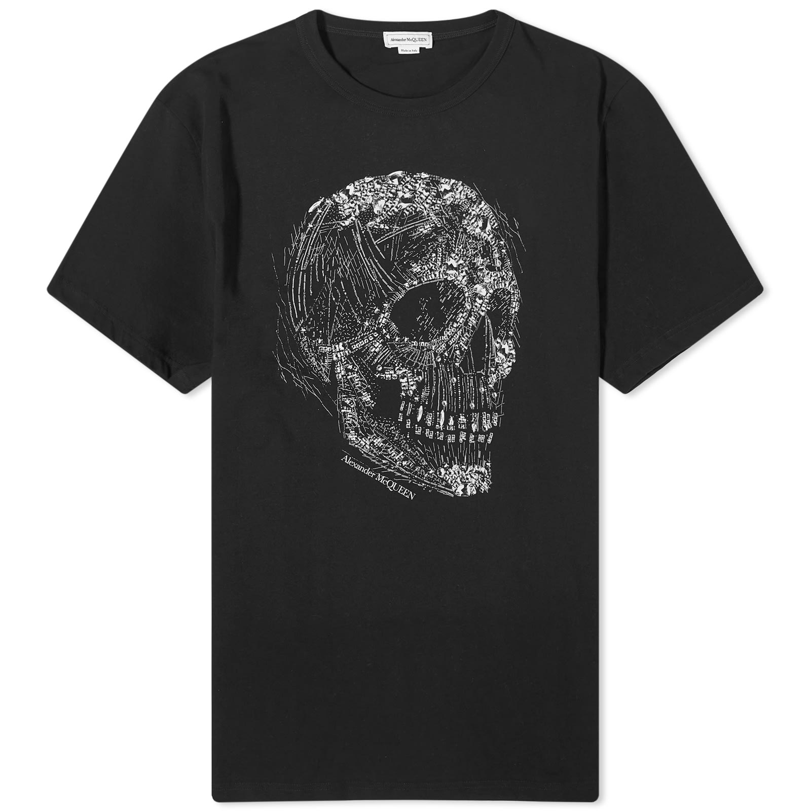 Футболка Alexander Mcqueen Crystal Skull Print, цвет Black & White гладкий в хрустальный череп атлантов