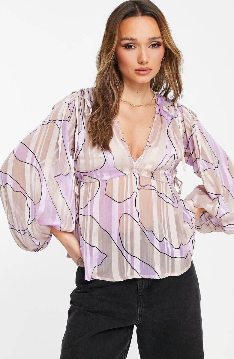 

Объемная блузка с длинным рукавом ASOS DESIGN