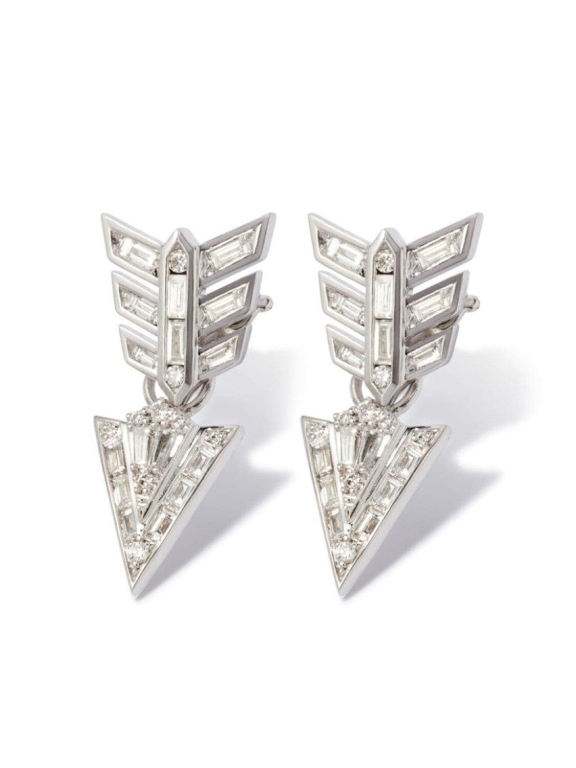

Серьги-подвески Deco Feather Arrow из белого золота с бриллиантами Annoushka, серебряный