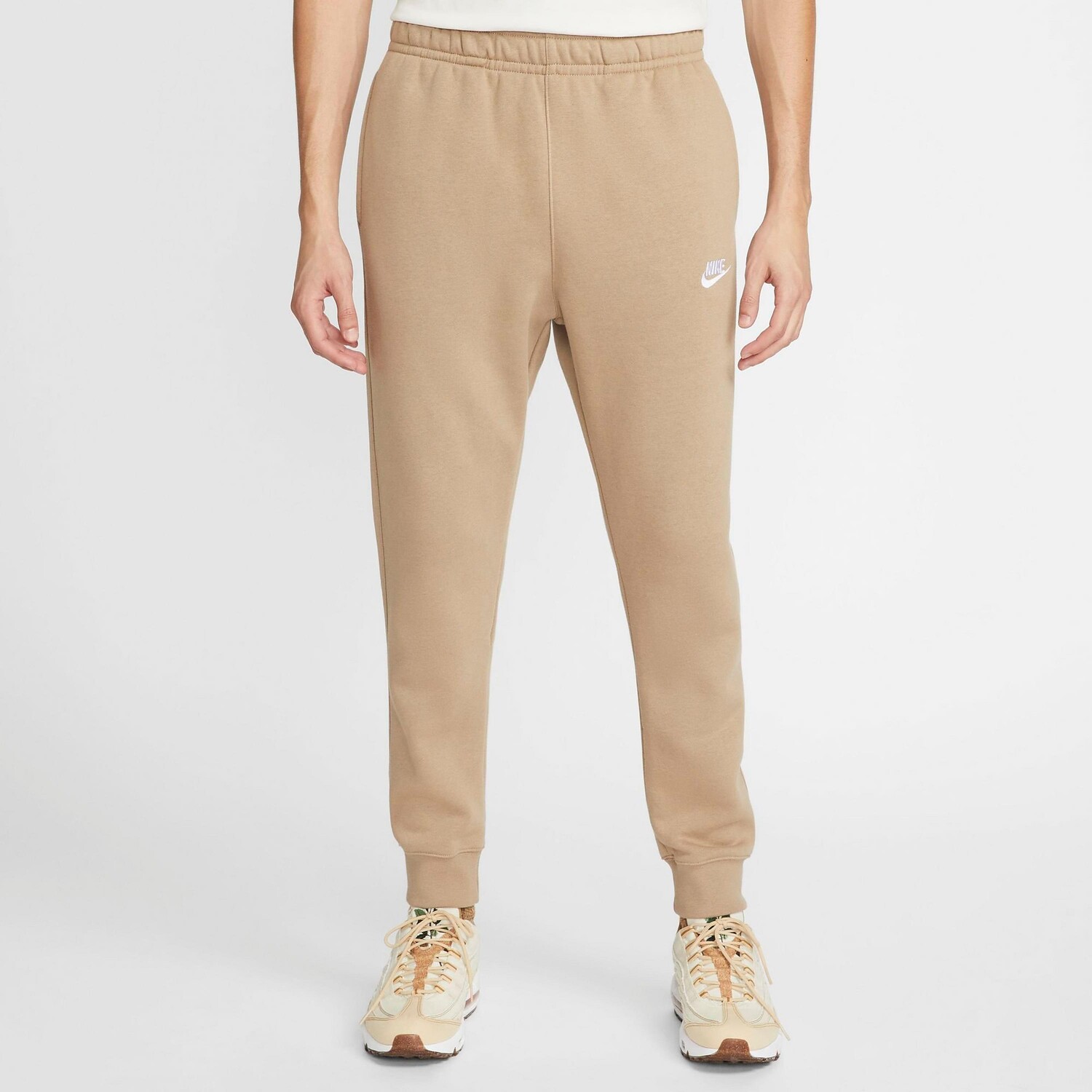 

Брюки-джоггеры с флисовыми манжетами Nike Sportswear Club, бежевый