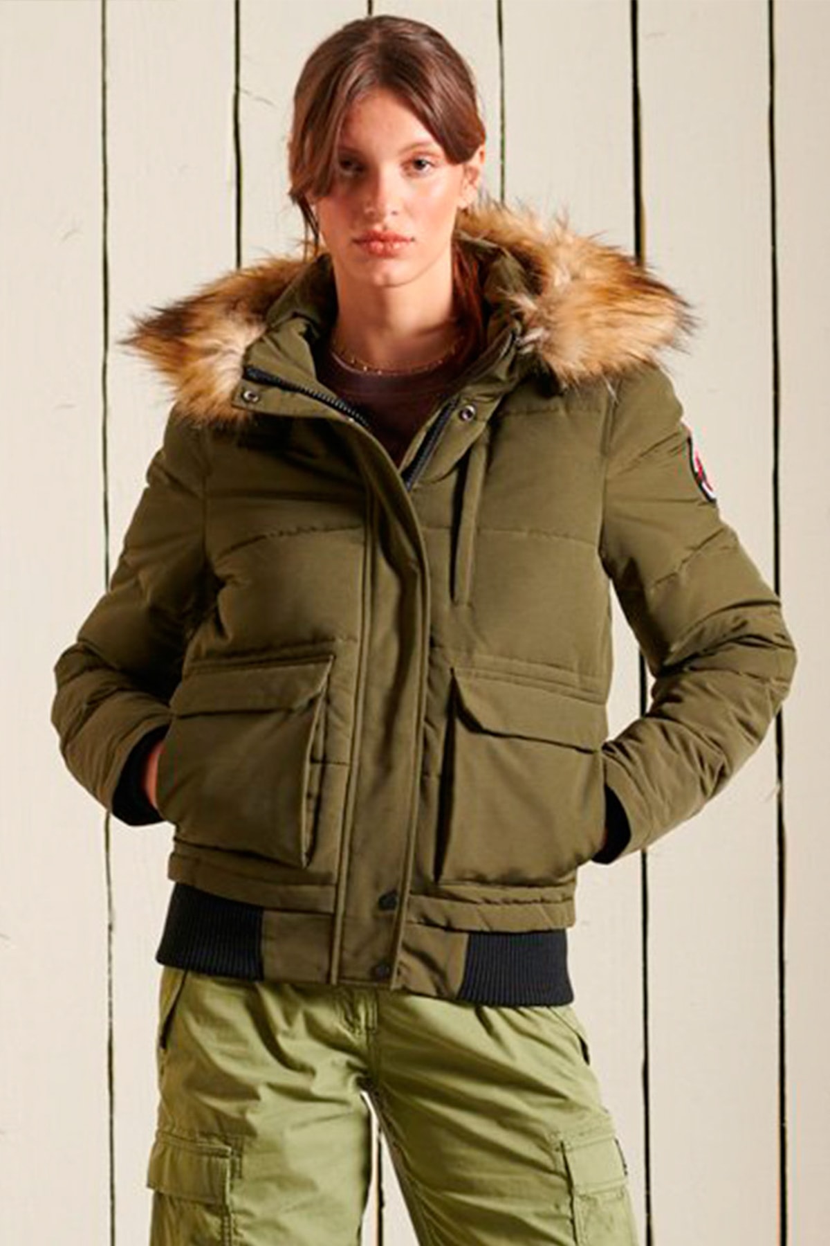 Зимняя куртка - Зеленый - Парка SUPERDRY