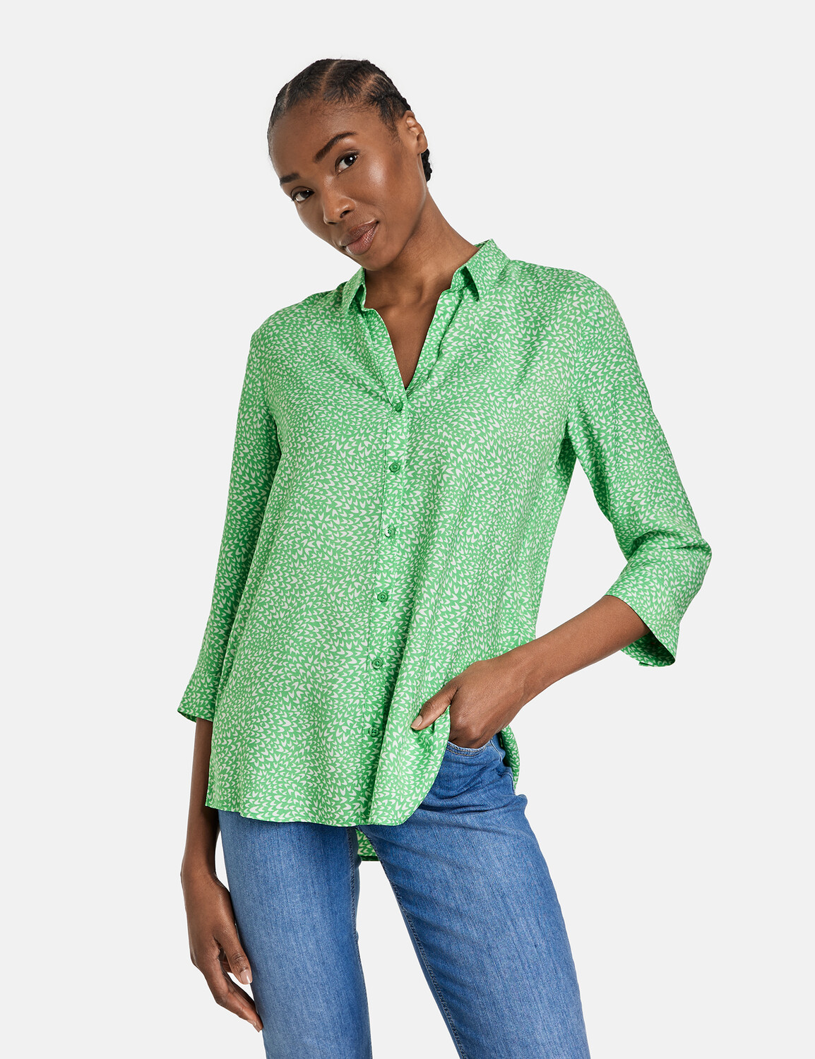 

Блуза Gerry Weber 3/4 Arm, цвет Grün/Ecru/Weiss Druck