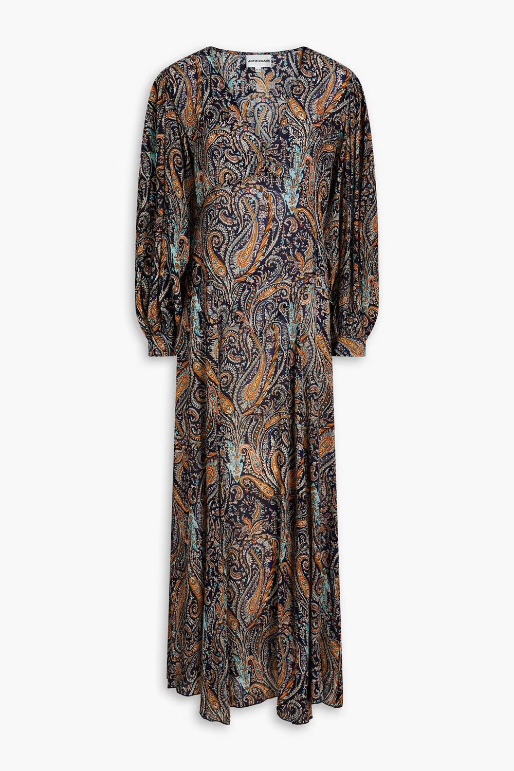 

Платье миди из крепдешина Elvis со сборками и узором пейсли Antik Batik, индиго