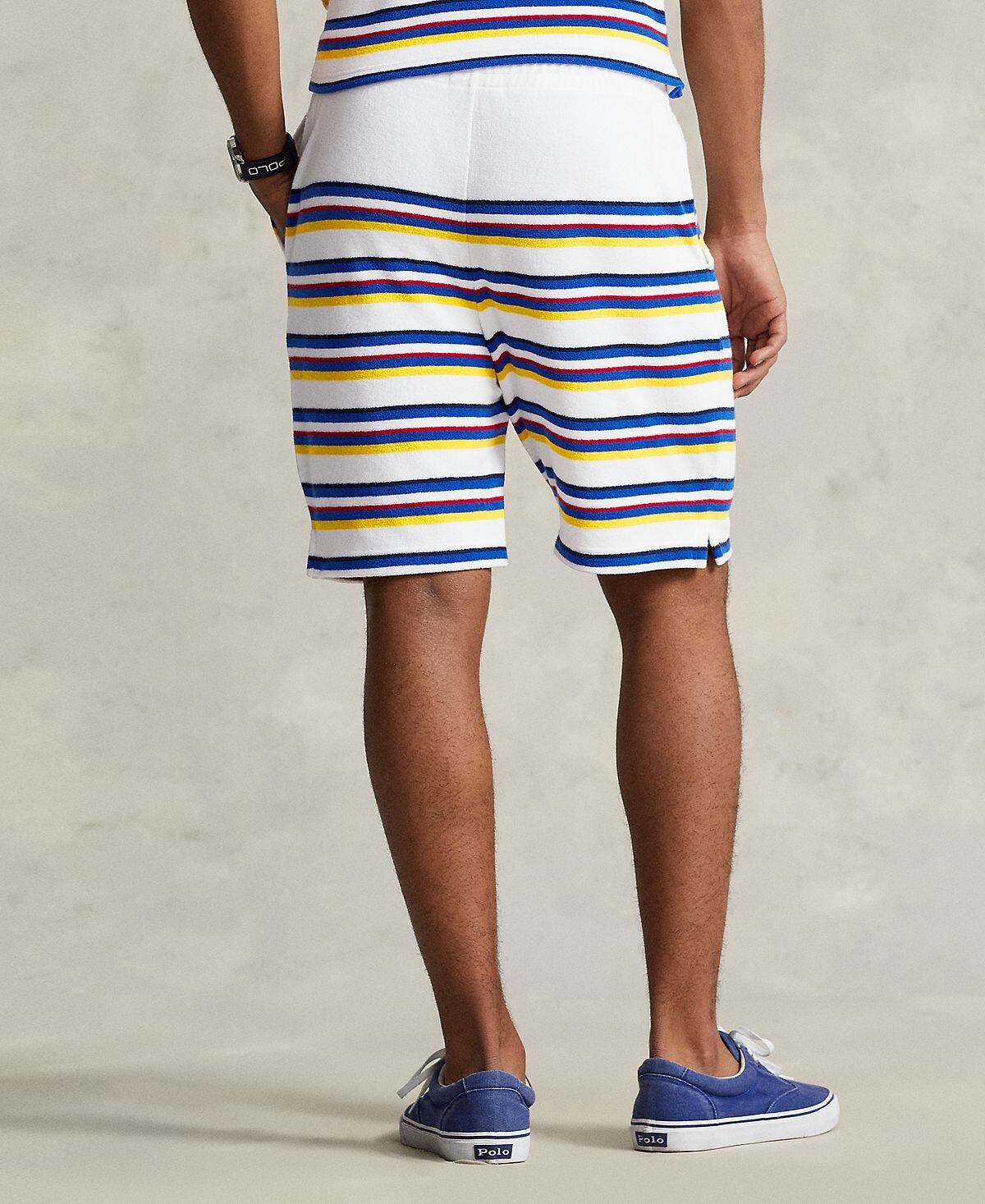 

Мужские махровые шорты в полоску шириной 8 дюймов Polo Ralph Lauren