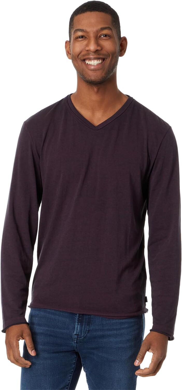 

Лонгслив Lucky Brand Venice Burnout Long Sleeve V-Neck, цвет Wine Tasting