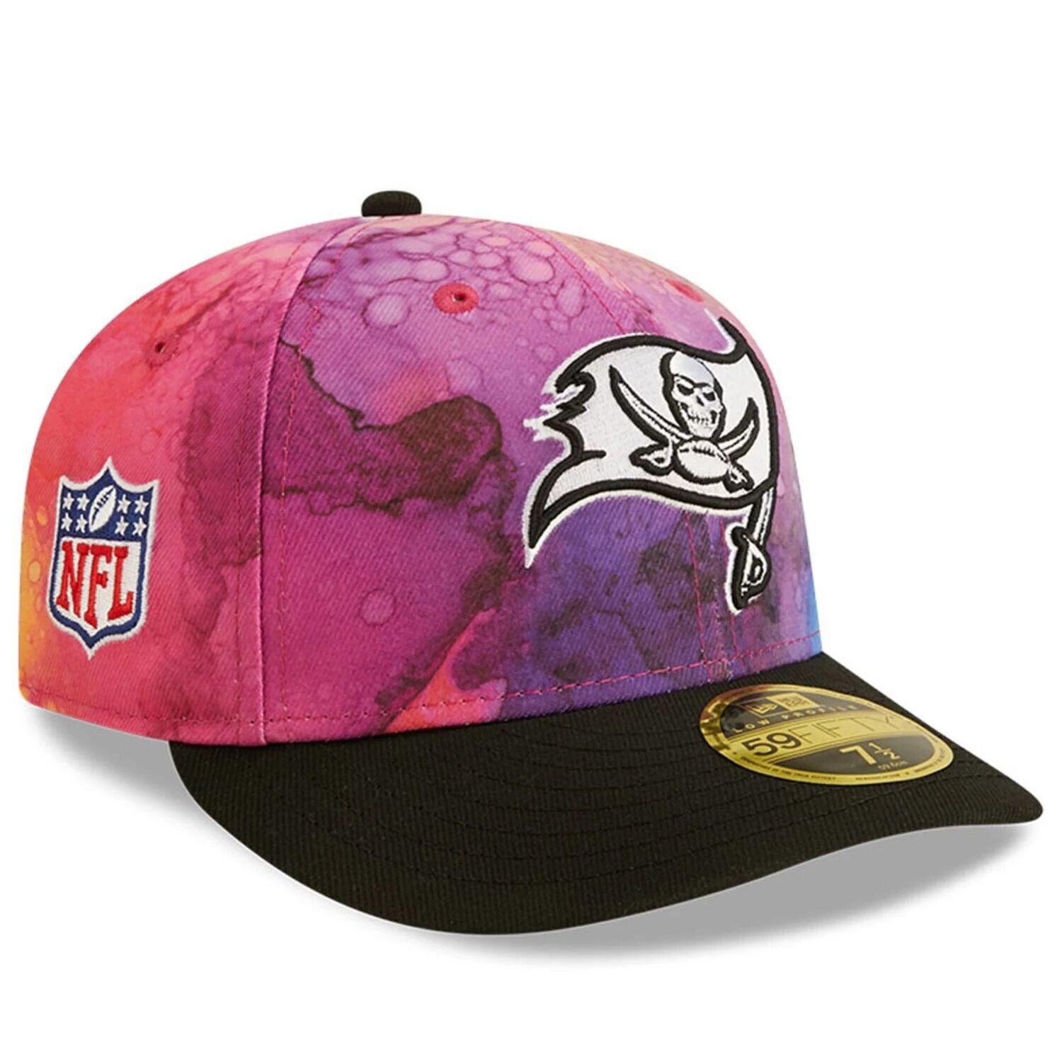 

Мужская бейсболка New Era розового/черного цвета Tampa Bay Buccaneers 2022 NFL Crucial Catch Low Profile 59FIFTY, облегающая шляпа