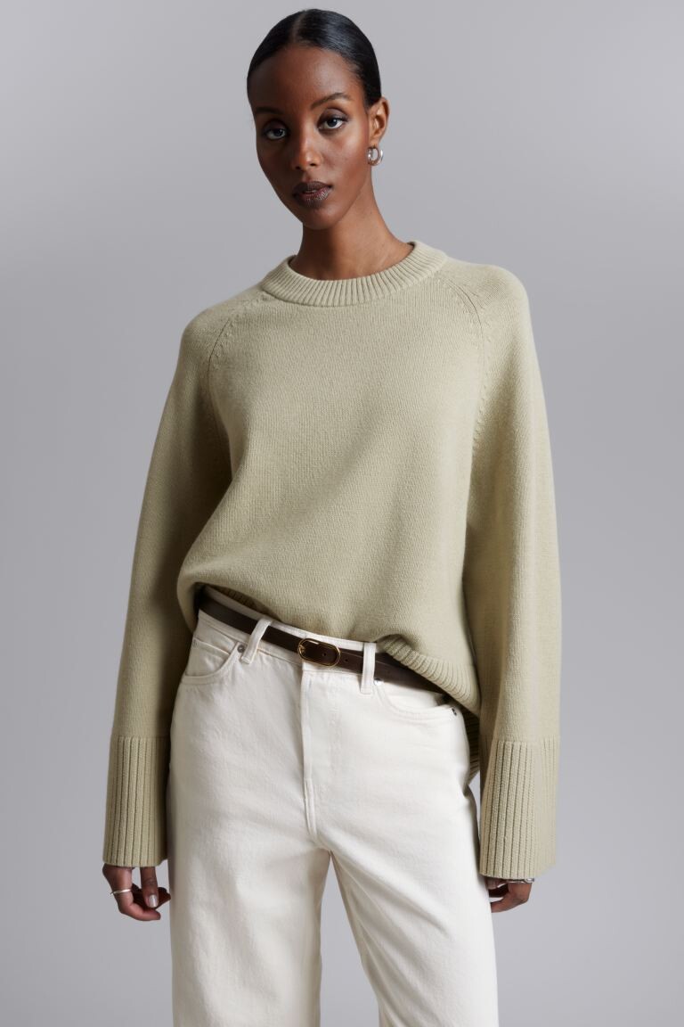 

Свитер оверсайз с рукавами реглан H&M, хаки