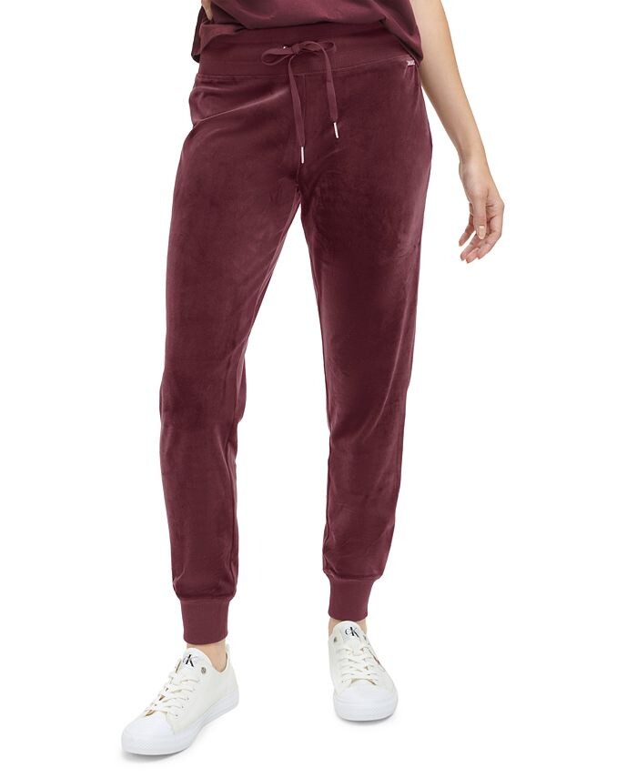 

Женские велюровые брюки-джоггеры Calvin Klein, красный